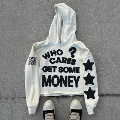 FUCK MONEY PRINTED CASUAL STREET HOODIE