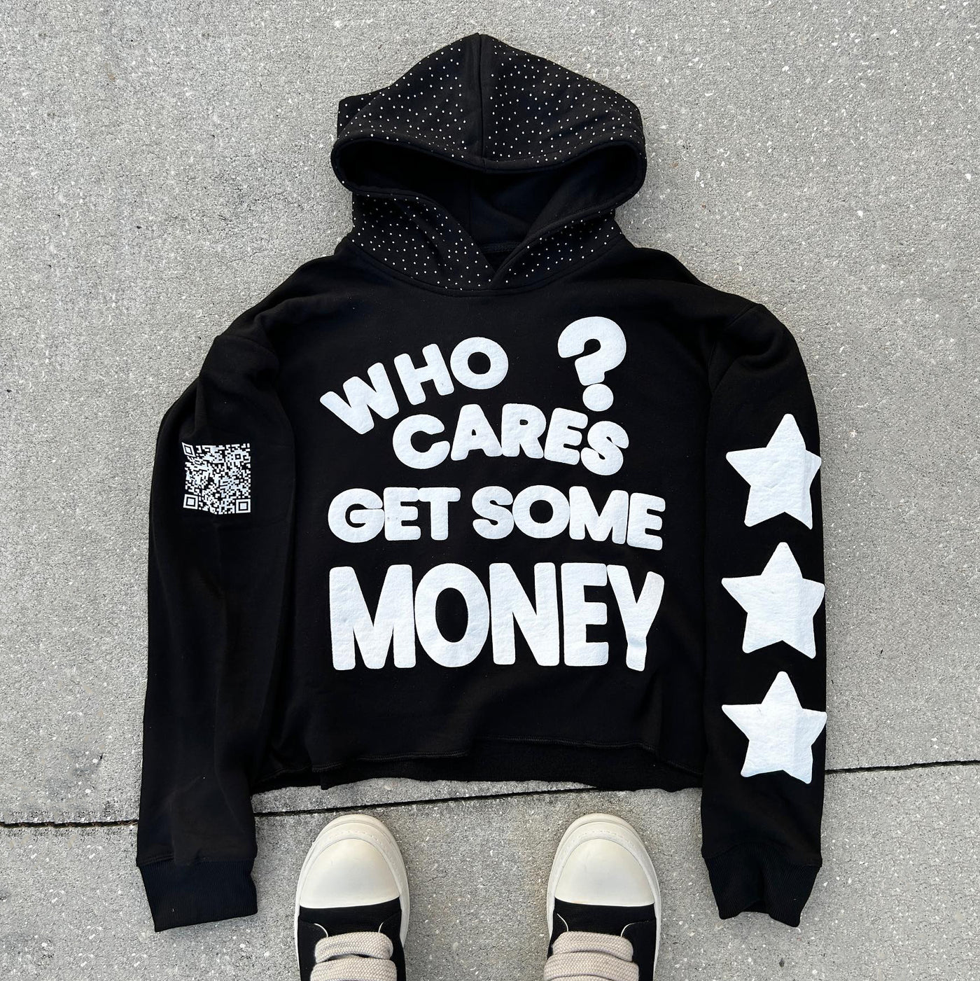 FUCK MONEY PRINTED CASUAL STREET HOODIE