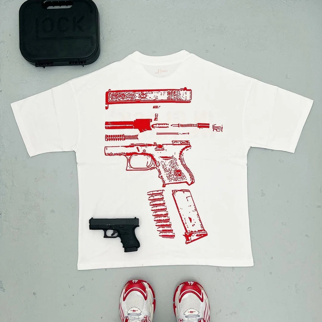 IN GLOCK WE TRUST PRINTED T-SHIRT