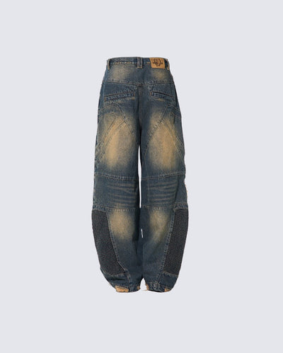 URBAN DECONSTRUCTED STYLE BIKER JEANS