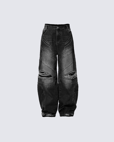 URBAN DECONSTRUCTED STYLE BIKER JEANS