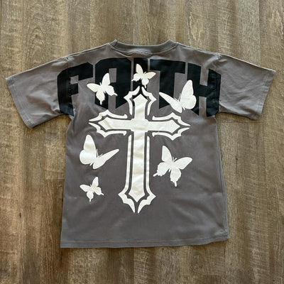 FAITH CROSS T-SHIRT - Damstreetwear