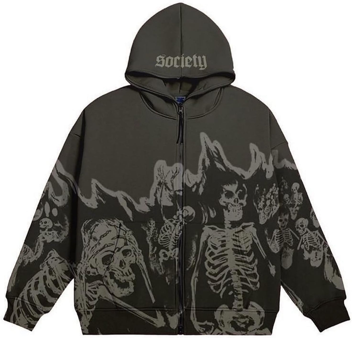 SKELETON ZIP UP HOODIE - Damstreetwear