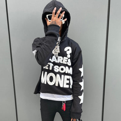 FUCK MONEY PRINTED CASUAL STREET HOODIE