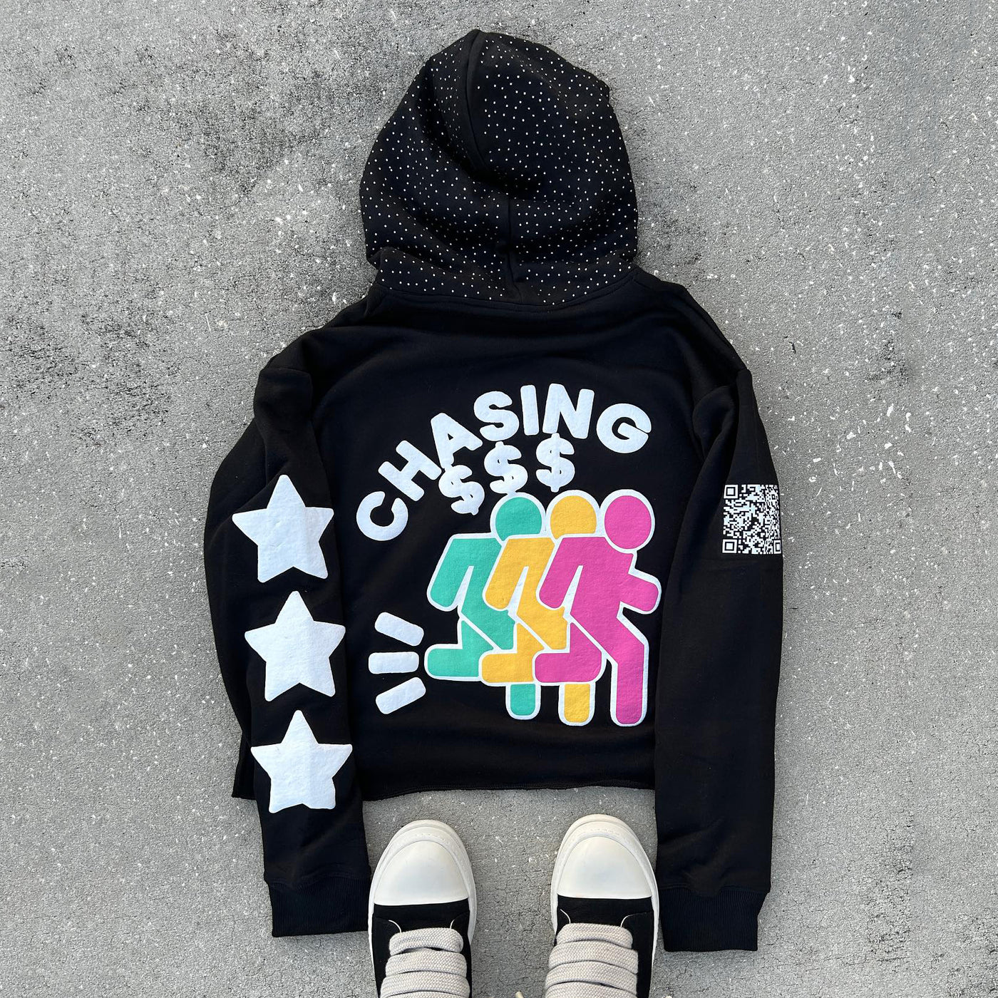 FUCK MONEY PRINTED CASUAL STREET HOODIE