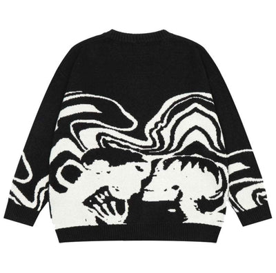 Black skull sweater - Damstreetwear