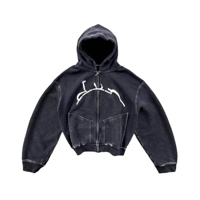 ACTIVE ZIP UP HOODIE WASHED - Damstreetwear