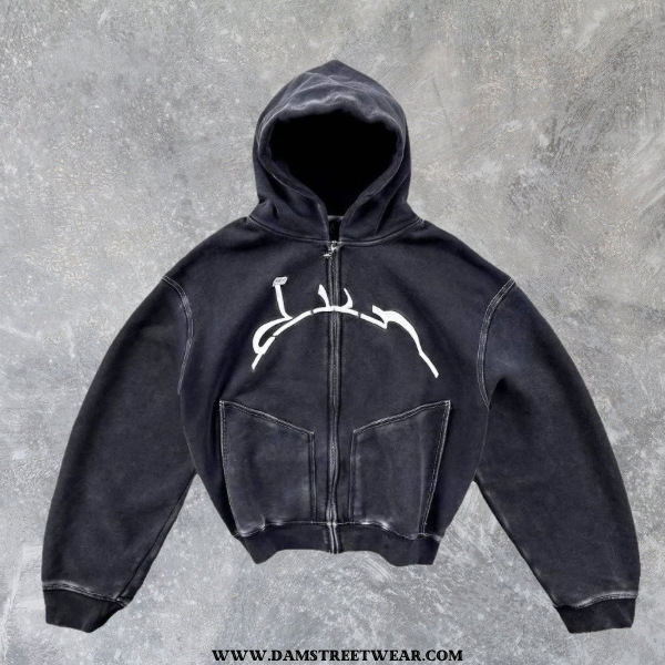 ACTIVE ZIP UP HOODIE WASHED