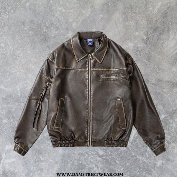 Leather Classic Brown Bomber Jacket