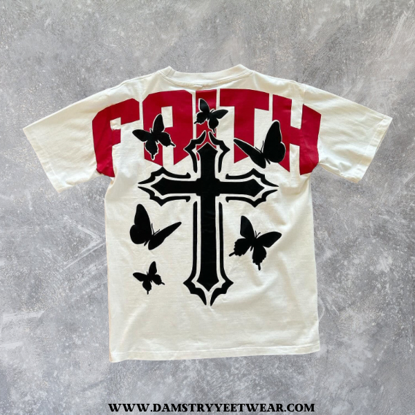 FAITH CROSS T-SHIRT - Damstreetwear