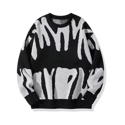 Jacquard Pattern Sweater - Stylish Streetwear Knit | Damstreetwear