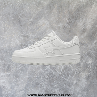 TRIPLE WHITE STAR SNEAKERS