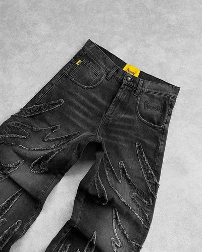 BAGGY FLAME JEANS - Damstreetwear