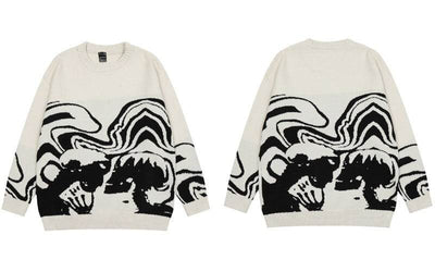 Black skull sweater - Damstreetwear