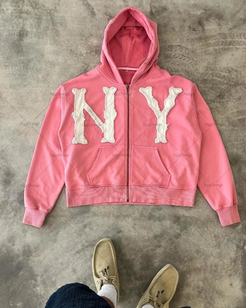 NY ZIP UP HOODIE - Damstreetwear