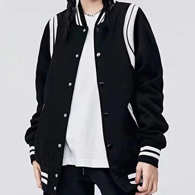 Black and white varsity jacket - Damstreetwear