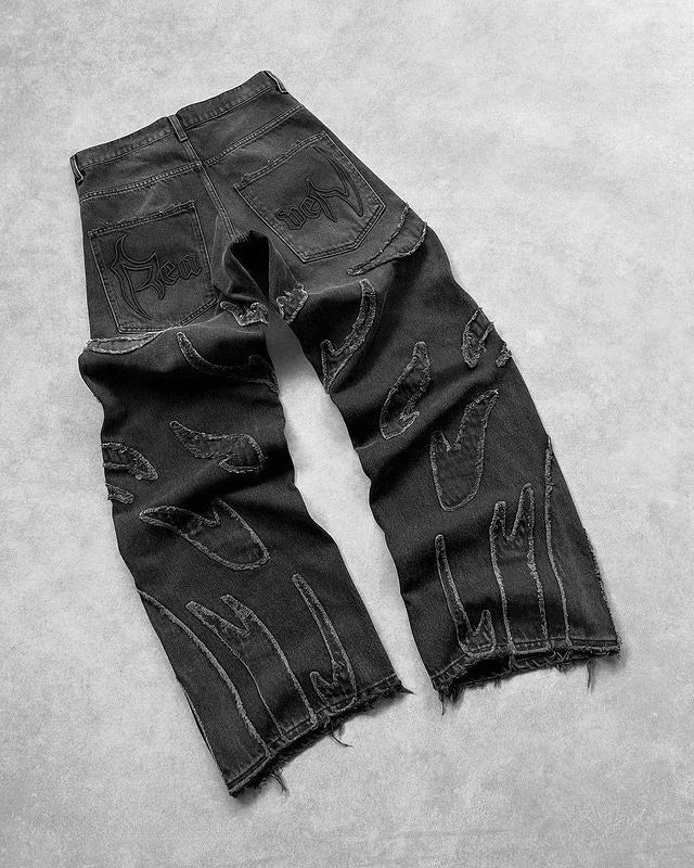 BAGGY FLAME JEANS - Damstreetwear