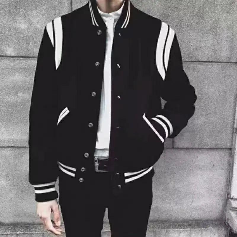 Black and white varsity jacket - Damstreetwear