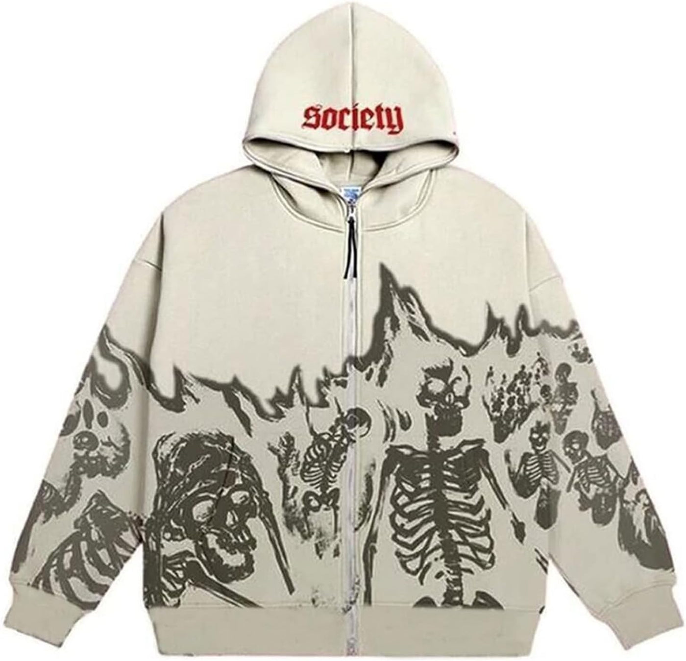 Skeleton Zip-Up Hoodie - Edgy Streetwear Style | Damstreetwear