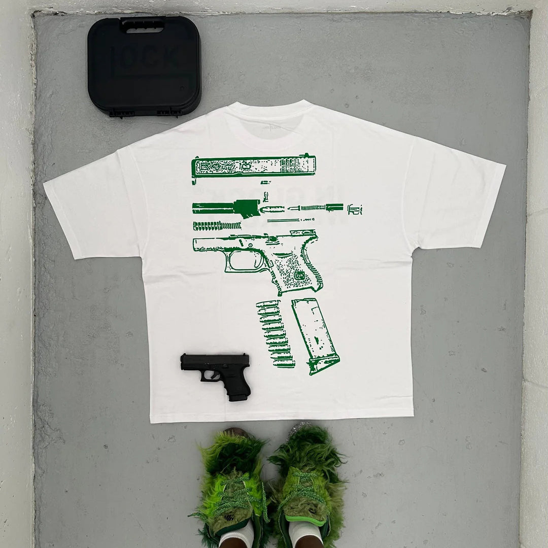 IN GLOCK WE TRUST PRINTED T-SHIRT