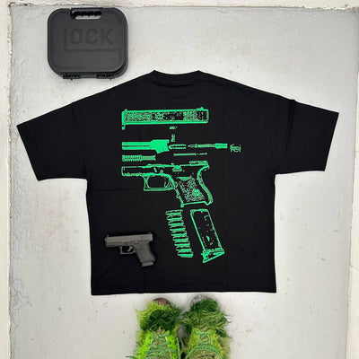 IN GLOCK WE TRUST PRINTED T-SHIRT - Damstreetwear