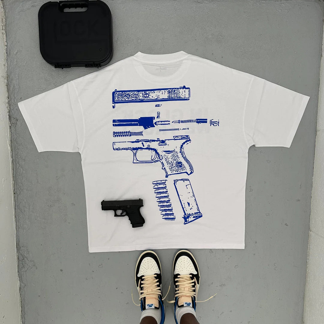 IN GLOCK WE TRUST PRINTED T-SHIRT